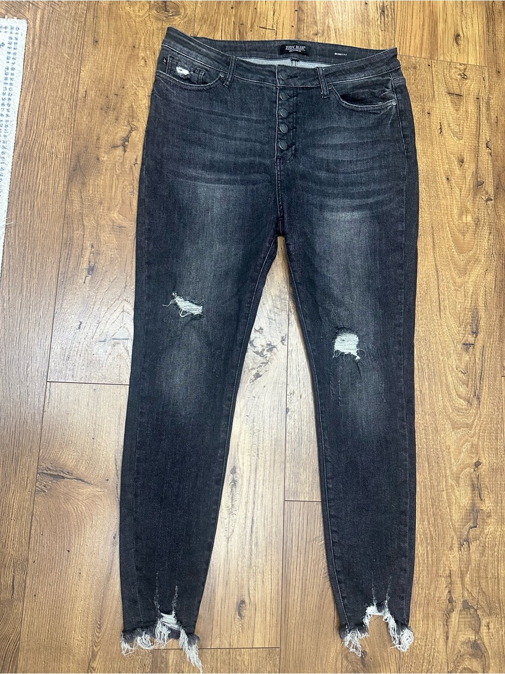 Judy Blue Black Distressed High-Rise Skinny Jeans